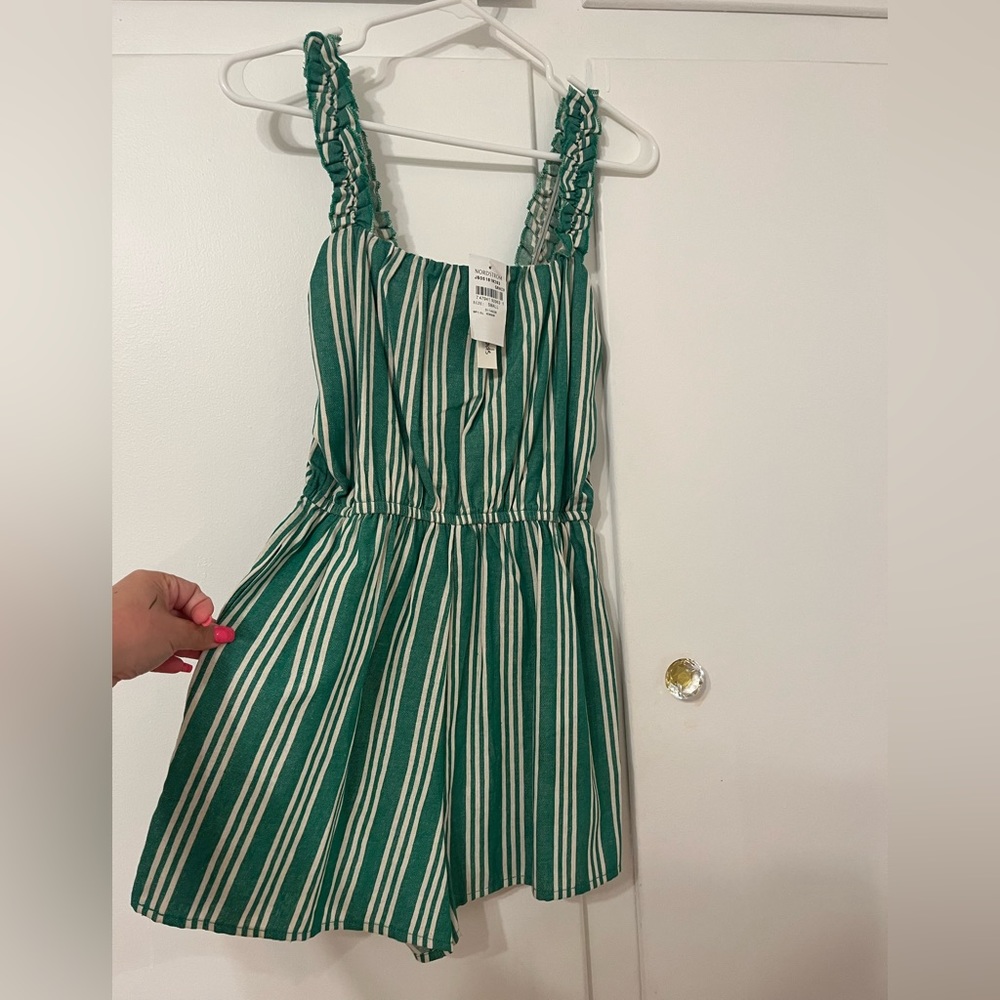 NWT Green Striped Romper